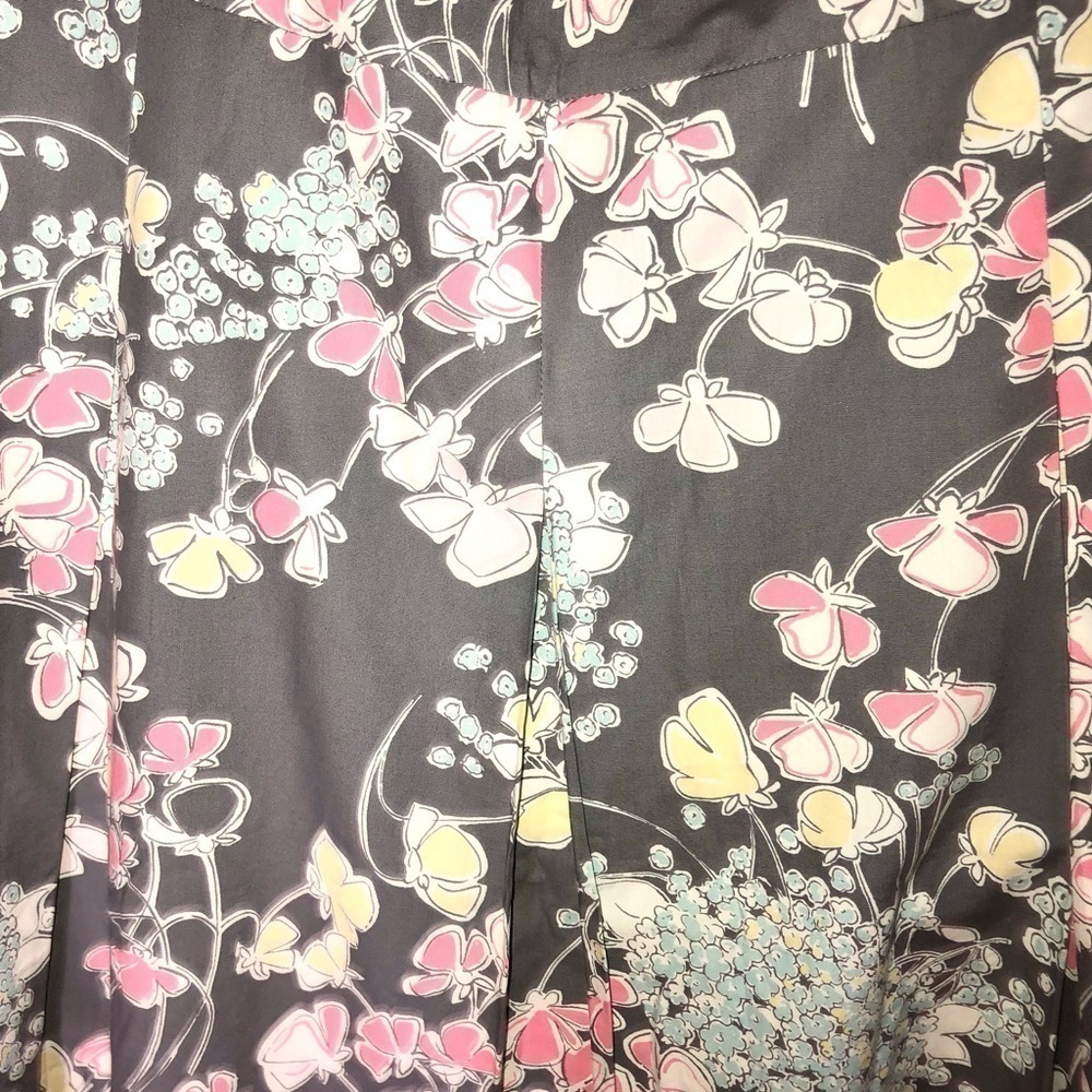 Talbots Aline Skirt Gray with floral design in Pink, yellow and white Size 6 - Picture 6 of 8